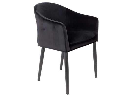 Chezlova - Fauteuil de table design en velours Couleur - Noir REKI38872
