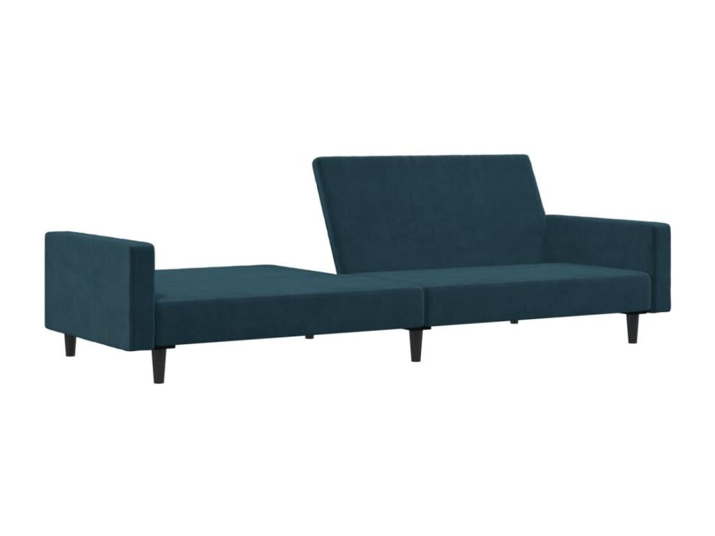 Canapé-lit à 2 places Bleu Velours BXGR41053