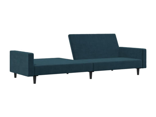 Canapé-lit à 2 places Bleu Velours BXGR41053