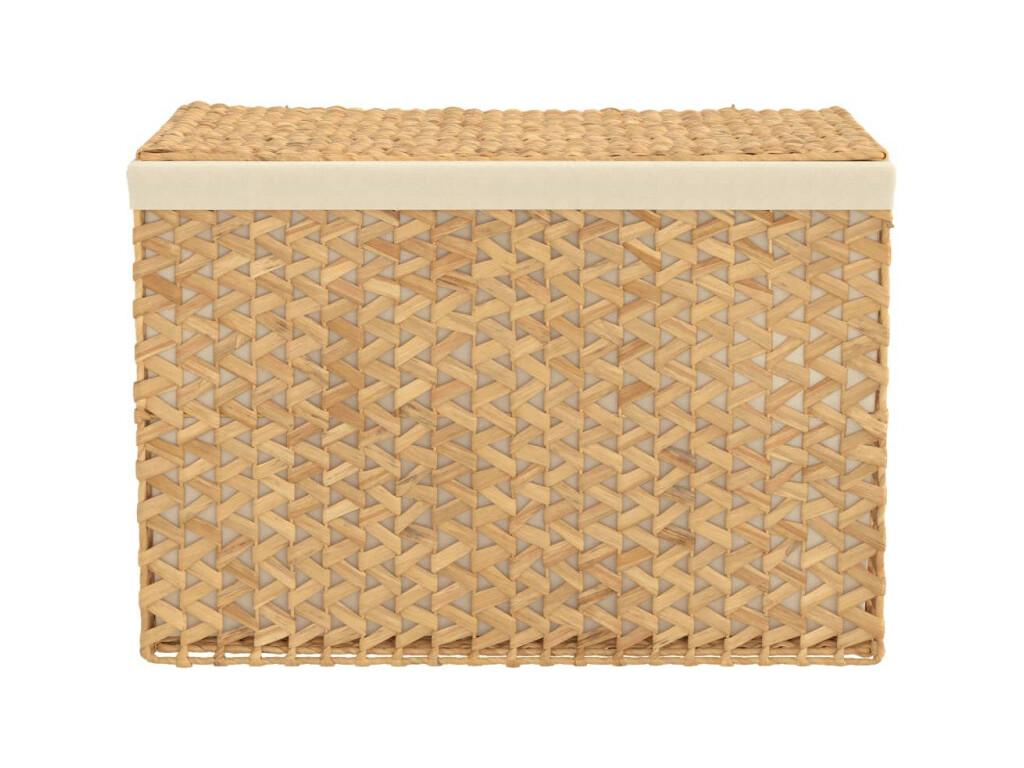 Panier à linge avec 3 sections 75x42.5x52 cm hyacinthe d'eau KPPN87487