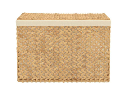 Panier à linge avec 3 sections 75x42.5x52 cm hyacinthe d'eau KPPN87487