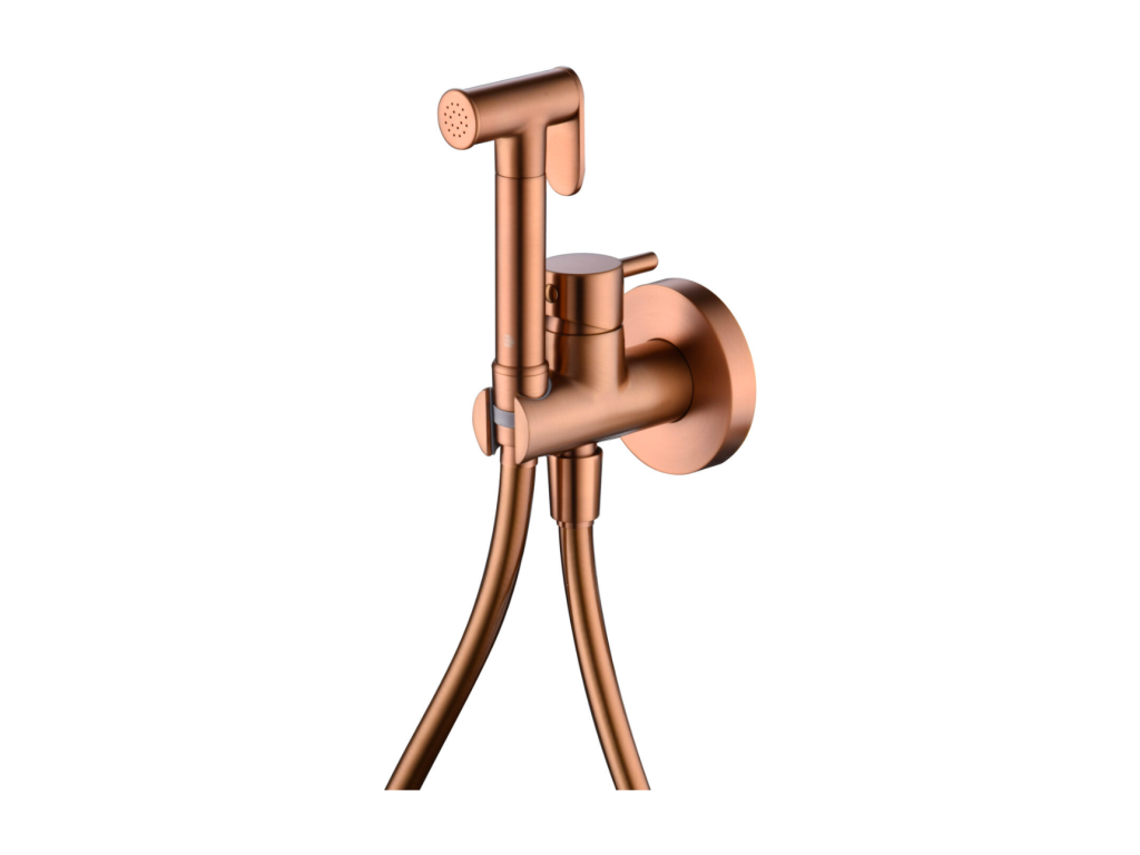 Chezlova Douchette anti-calcaire hygiénique encastrée WC ou Bidet Salle de Bain Or Rose Cuivré Chezlova RDM001/ORC AMFJ73466