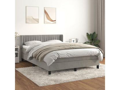 Sommier à Décohaute de lit et matelas Gris clair 140x200 Velours DWDV31907
