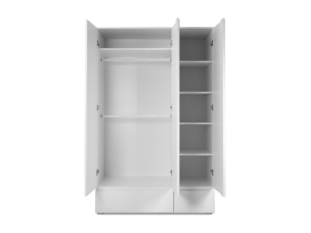 Armoire 3 portes 2 tiroirs blanc - L120 x H191cm GQYV03802