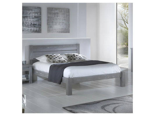 Cadre Tête de lit 180x200 cm Bois massif Gris - Chezlova ENJS92247