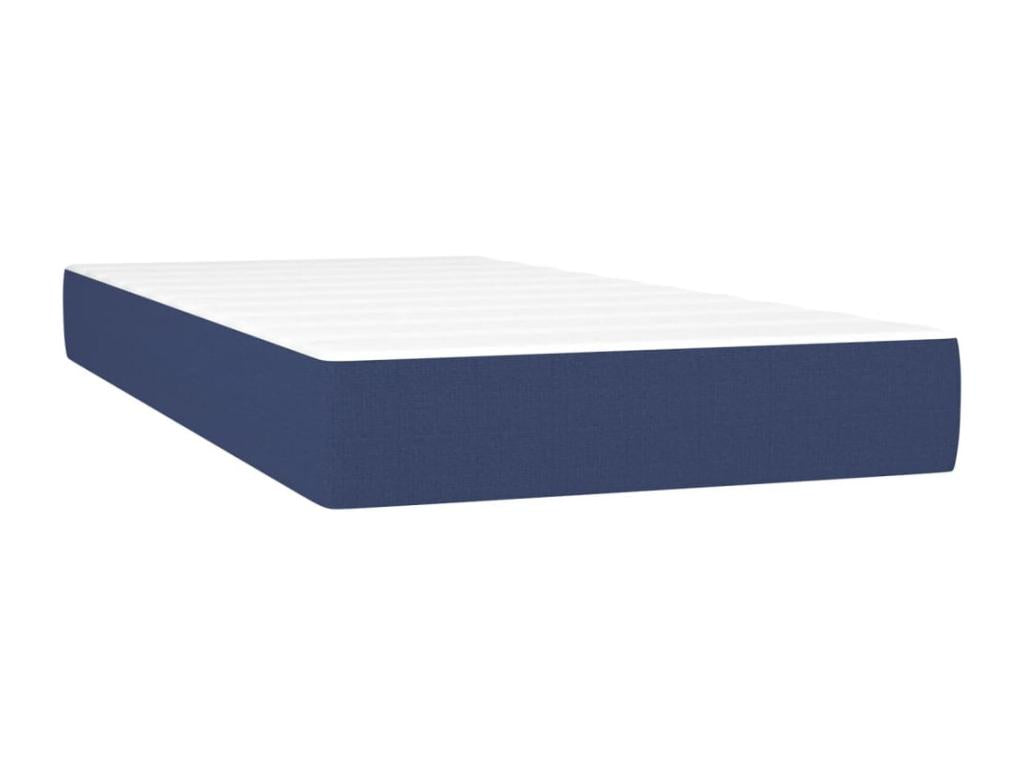 Lit à sommier tapissier avec matelas et LED Bleu 80x200 Tissu PSEU57615