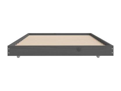 Cadre de lit sans matelas gris 75x190 cm bois de pin massif HVZP26345
