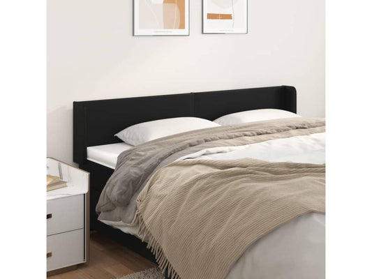 Tête de lit avec oreilles Noir 203x16x78/88 cm Similicuir GZHX38225