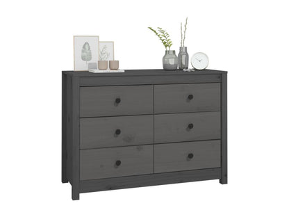 Armoire latérale Gris 100x40x72 cm Bois de pin massif PPMS96685