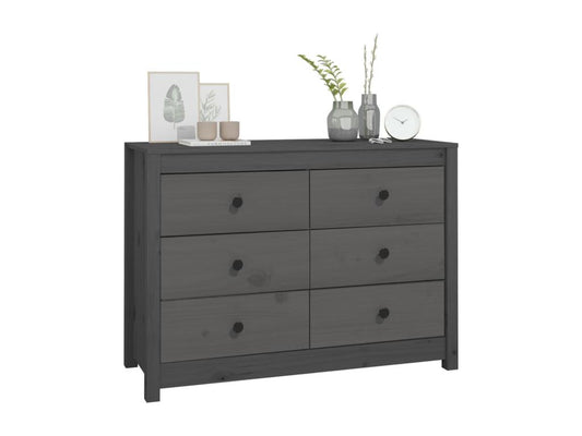 Armoire latérale Gris 100x40x72 cm Bois de pin massif PPMS96685