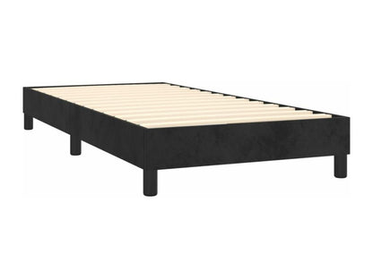 Sommier à Chezlova de lit avec matelas Noir 90x190 Velours AJCL68580