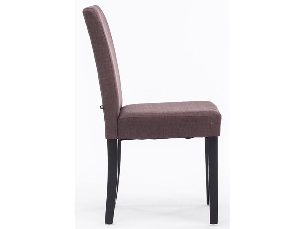 Lot de 2 chaise salle à manger - Tissu / Bois - Marron - Chezlova WWSY61102