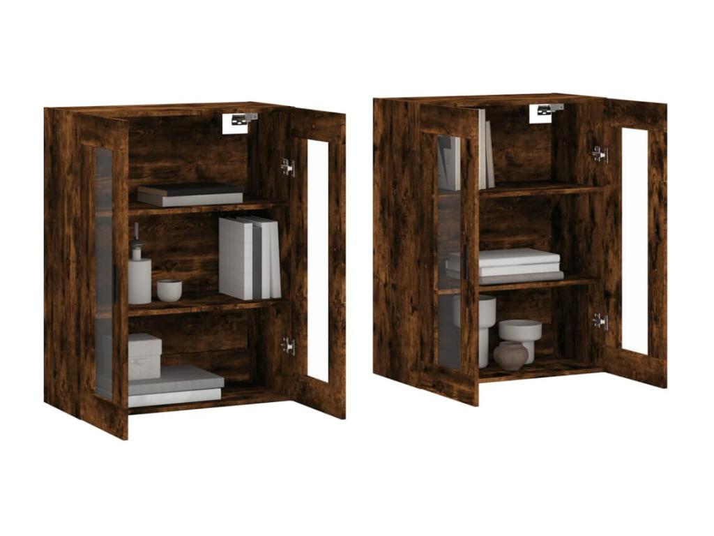 Armoires murales 2 pcs chêne fumé bois d'ingénierie PZOZ26503