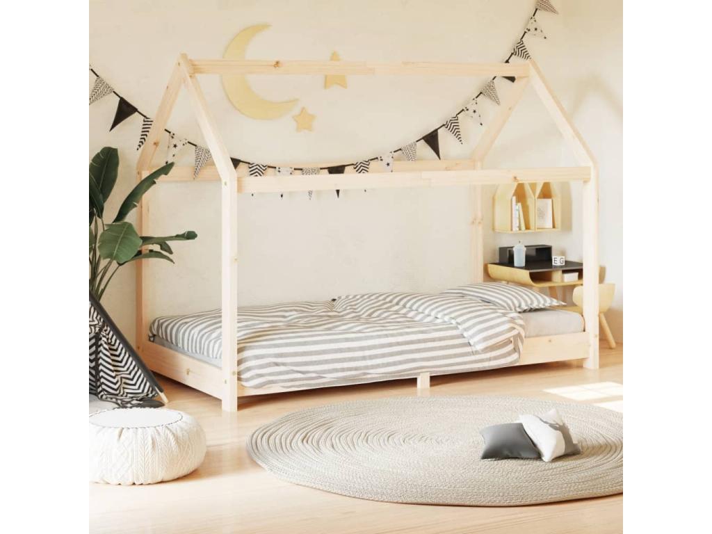 Cadre de lit d'enfant Bois de pin massif 80x160 cm DVPU93142