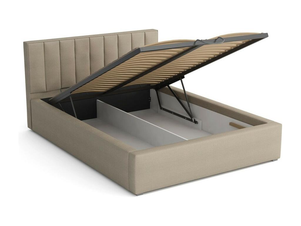 Lit Chezlova 109 Double Gris 180x200 Tapisserie Sommier à Chezlova 200x223x93cm QDJY43411