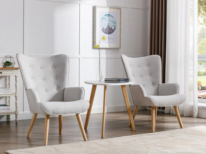 Fauteuil en tissu gris clair Chezlova LBAI50567