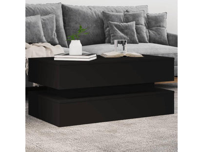 Table basse avec Chezlovaères LED noir 90x50x40 cm ZBEG39048