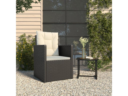 Fauteuil de jardin avec coussins Noir Résine tressée TPMX00591