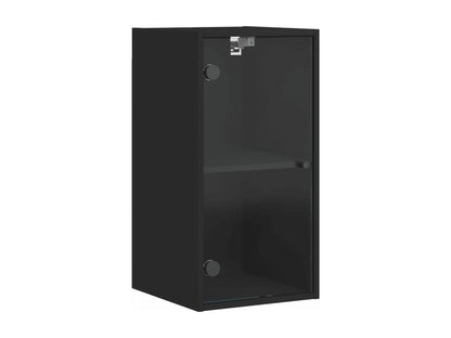 Armoire murale avec portes en verre noir 35x37x68,5 cm FLMW17521