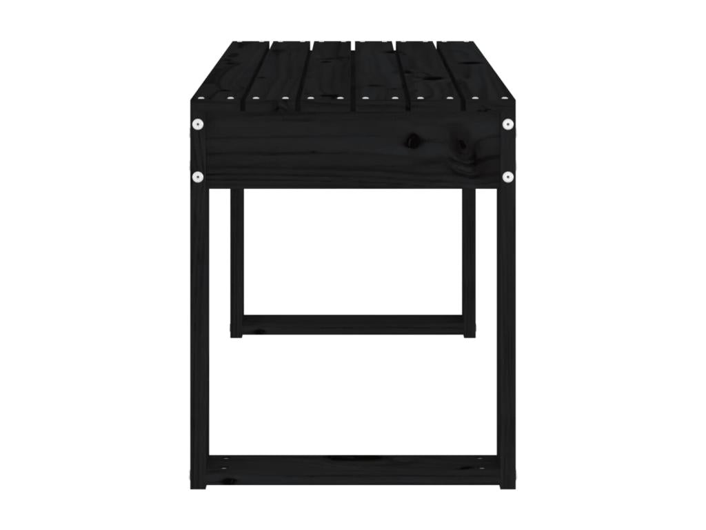 Banc de jardin noir 80x38x45 cm bois massif de pin YGLG71651