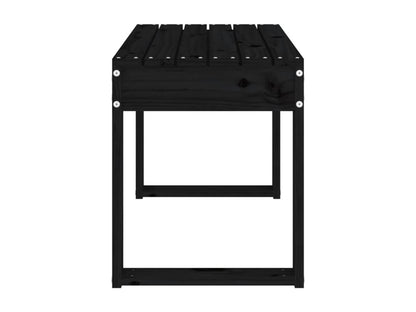 Banc de jardin noir 80x38x45 cm bois massif de pin YGLG71651