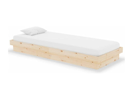 Cadre de lit bois massif 75x190 cm petit simple DYXA74546