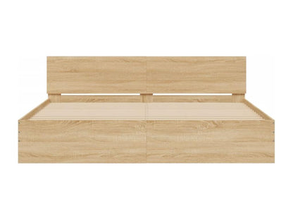 Cadre de lit avec tête de lit chêne Chezlova 200x200 cm MKMH99889