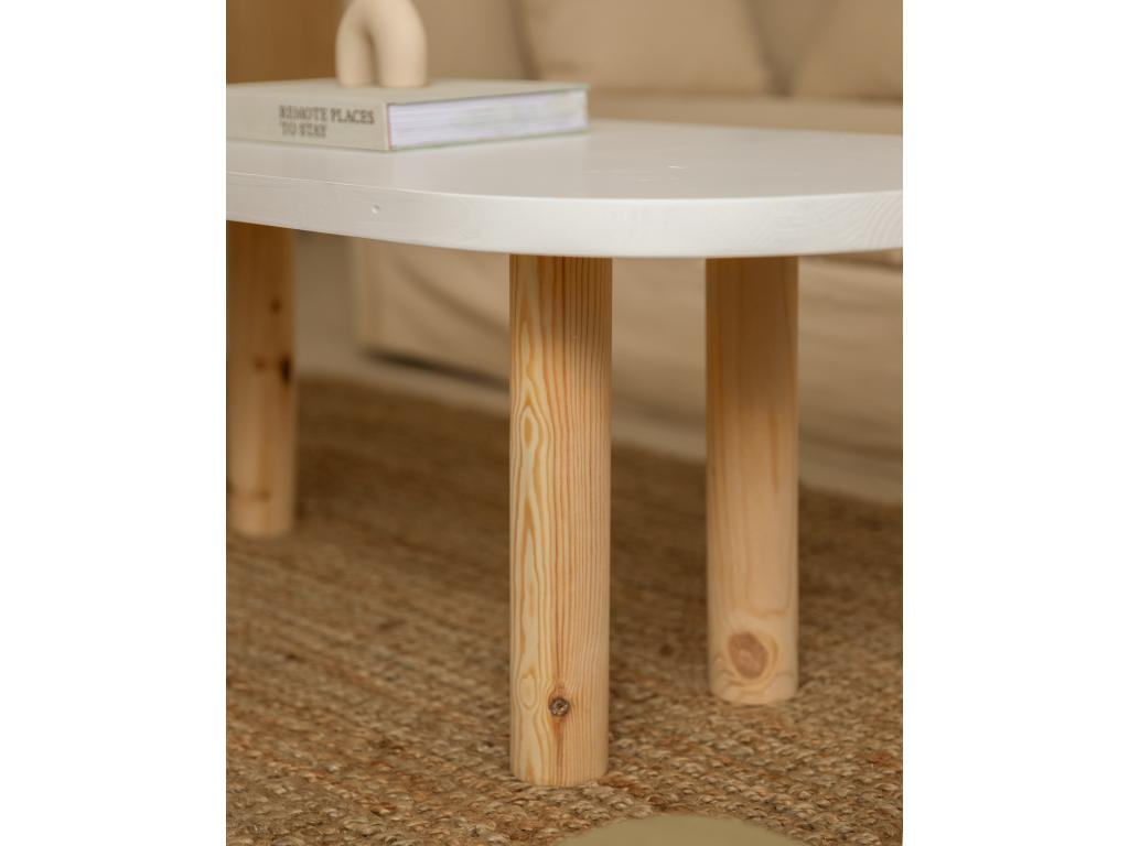 Table basse en bois blanche et naturelle 120x40cm - Chezlova WACO25428