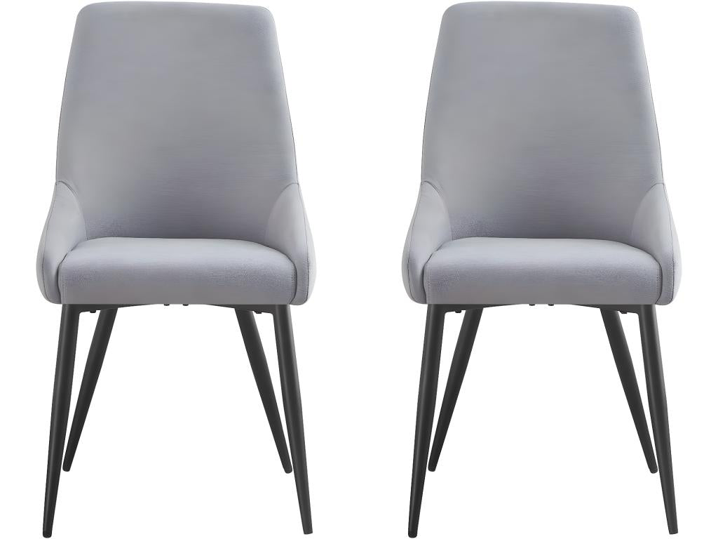 Lot de 2 Chaises en tissu Chezlova - Gris BYCW61655
