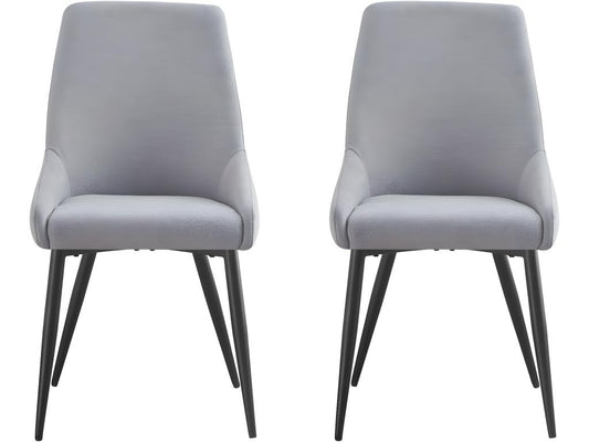 Lot de 2 Chaises en tissu Chezlova - Gris BYCW61655