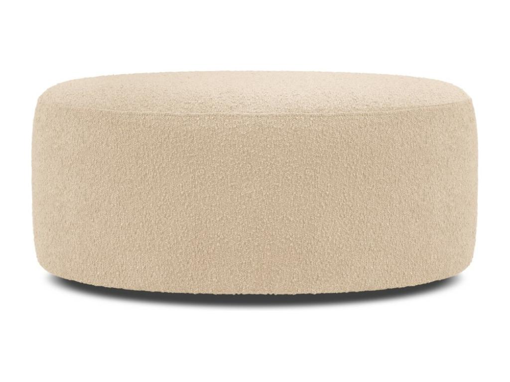 Chezlova - Pouf pivotant Chezlova en bouclé beige - 80x80x36cm UOAL98851