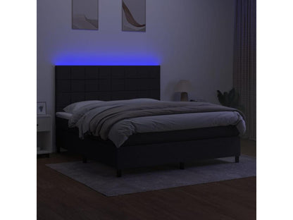 Sommier à Domopure de lit et matelas et LED Noir 180x200 Tissu KJWQ74498