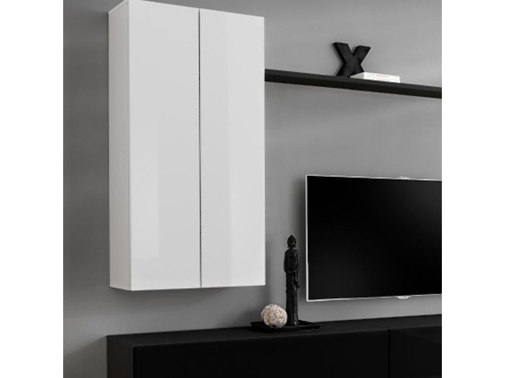 Meuble TV Mural Design Switch II 270cm Blanc / Noir XHHU34703