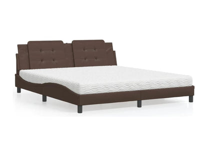 Lit avec matelas marron 180x200 cm similicuir QLHB83109