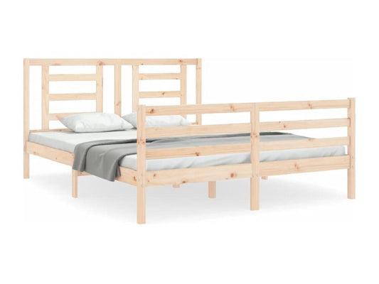 Cadre de lit sans matelas 160x200 cm bois massif BGST07633