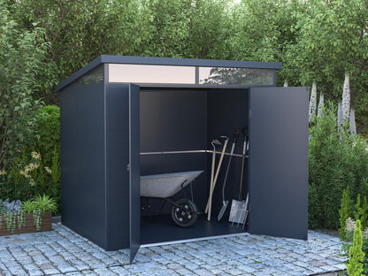 Abri de jardin en résine gris anthracite 4.57 m² avec plancher - Decohaute HATZ49657