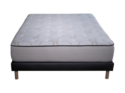 Ensemble Matelas mousse Chezlova Blanc - 140x190cm - accueil mémoire de forme et Sommier noir VOTK56414