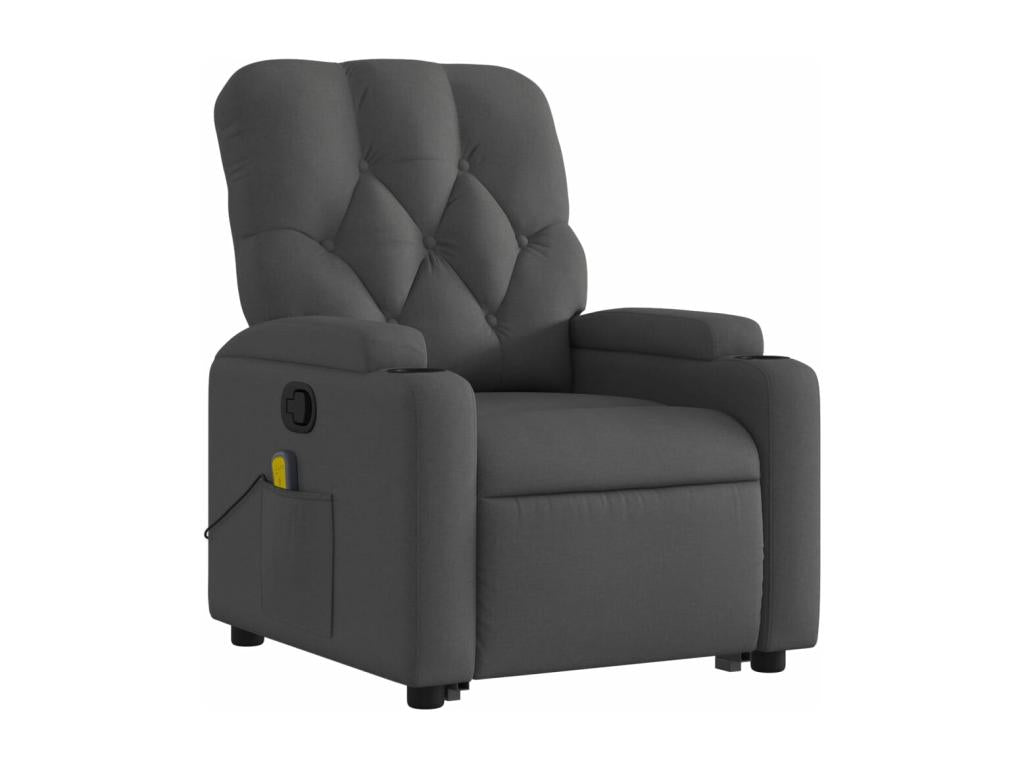 Fauteuil massant inclinable Gris foncé Tissu HPUL07017