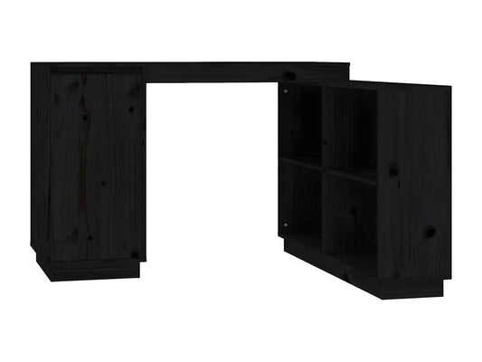 Bureau Noir 110x50x75 cm Bois massif de pin DVFG23918