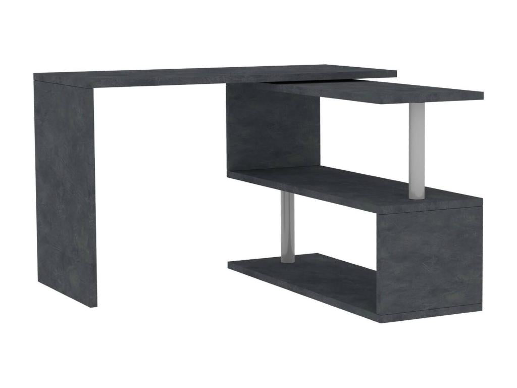 Bureau Chezlova Bureau PC d'angle Table de bureau polyvalente Bureau gain de place multi-positions Made in Italy 120x50h75 cm Anthracite XDKN29454