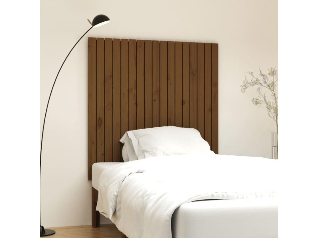 Tête de lit murale Marron miel 108x3x110 cm Bois massif de pin TNMR32815