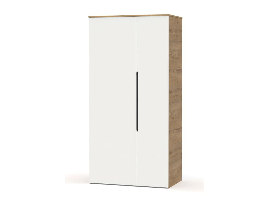 Armoire placard Couleuris chêne doré blanc - L- 100 x L- 57 x H- 200 cm VDNB71219