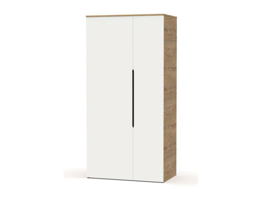 Armoire placard Couleuris chêne doré blanc - L- 100 x L- 57 x H- 200 cm VDNB71219