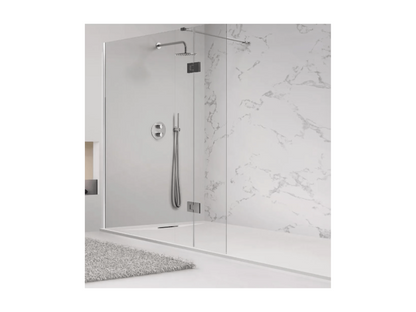 Receveur de douche 80x95 cm Beige Chezlova PLUS en résine et poudre de marbre avec grille latérale en résine de marbre DQBB53194