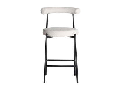 Tabouret en polyester blanc cassé 54x53x95 cm - lot de 2 PSDG69152