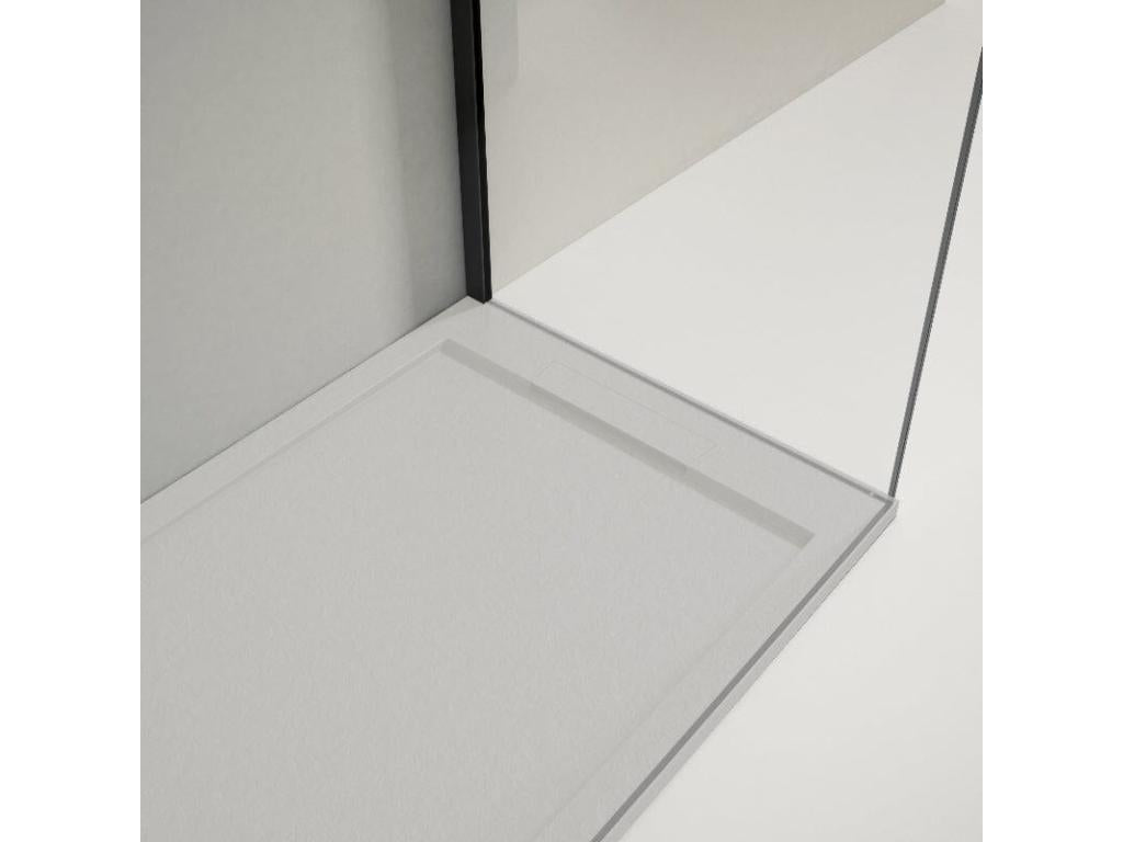 Receveur de douche 70x130cm extra plat Chezlova en résine surface ardoisée gris UVRF65807