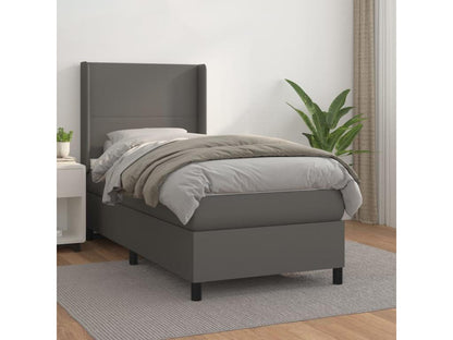 Sommier à Chezlova de lit avec matelas Gris 80x200 Similicuir FOKQ96992