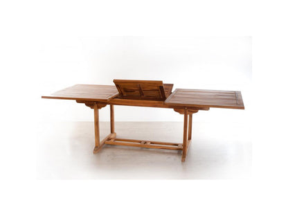 Chezlova - SALON DE JARDIN EN BOIS TECK HUILE 8/10 pers 1 Table rectangulaire extensible 180x240/100 cm et 6 chaises LUYR92284