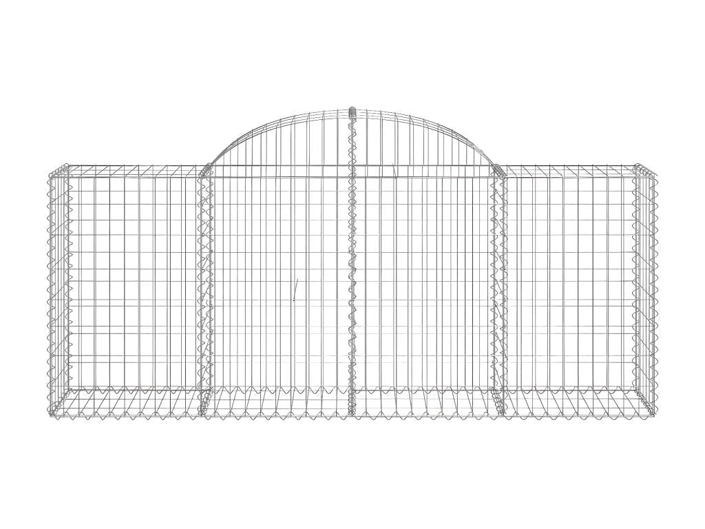 Paniers à gabions arqués 2 pièces 200x50x80/100 cm Fer galvanisé ZRCA97144