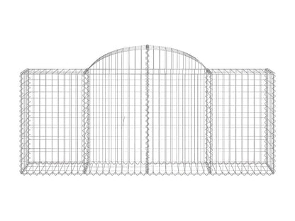 Paniers à gabions arqués 2 pièces 200x50x80/100 cm Fer galvanisé ZRCA97144